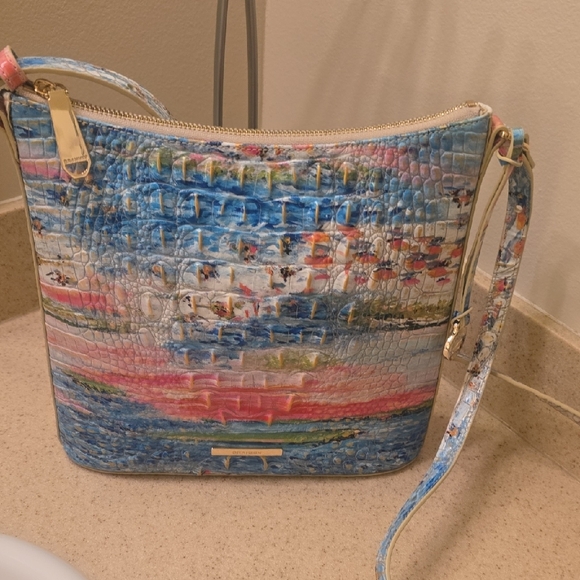 Brahmin Blue and Pink Crossbody Bag with Chic Design - Picture 2 of 3